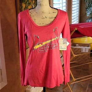 Women's Cardinals scoop neck baseball long sleeve t-shirt new with tags